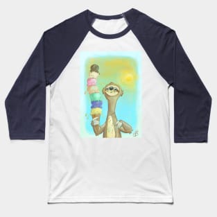 Sloth Loves Ice Cream! Baseball T-Shirt